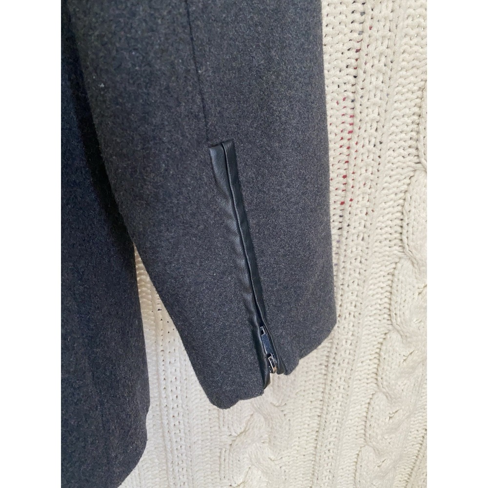 Black Rivet Wool‎ Blend Black Double Breasted Zip Pockets Peacoat Women M - Picture 6 of 12